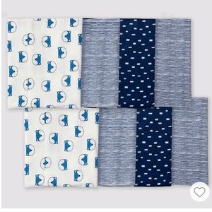 Gerber Baby Boys'  8pk Fox Burpcloth - Blue/White
